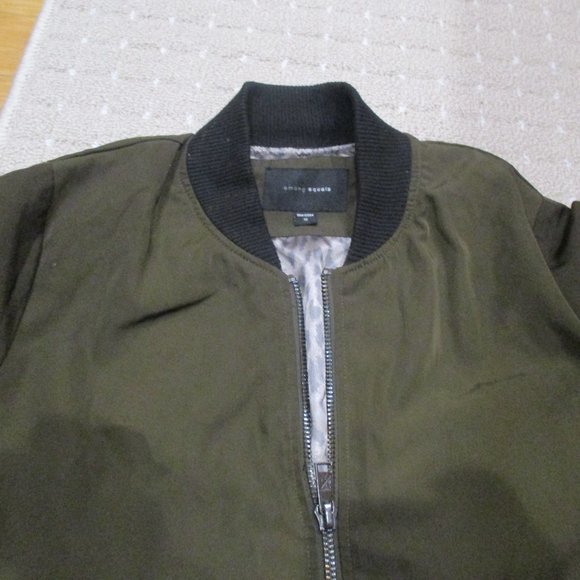 Among equals long modern lined olive black zip coat jacket 12 m - Picture 8 of 9
